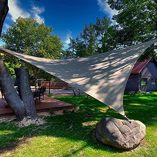 IBIZSAIL Markise Wasserdicht 95% UV Sonnenschutz - Gebogenes Dreieck - Geeignet für Garten、 Balkon、 Outdoor - Grau - 300 x 250 x 250 cm