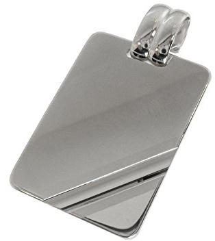 Echt Sterling Silber 925 Anhänger Gravurplatte 24x17mm (Art.201003) Gratis Express Gravur
