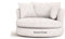 Sofas and More Large Swivel Round Cuddle Chair Fabric Chenille Leather Designer Scatter Cushions (Cream)