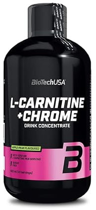 BioTechUSA L-Carnitin+Chrom | Getränk mit Geschmack | 1.050mg L-Carnitin, Chrom, Pantothensäure | Zuckerfrei | Vegan | Glutenfrei, 500 ml, Orange
