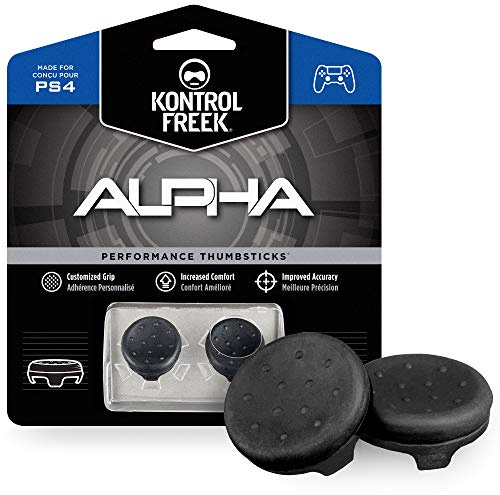 KontrolFreek Manettes de Performance Alpha pour PlayStation 4 (PS4) et PlayStation 5 (PS5) | 2 deux joysticks bas | Noir