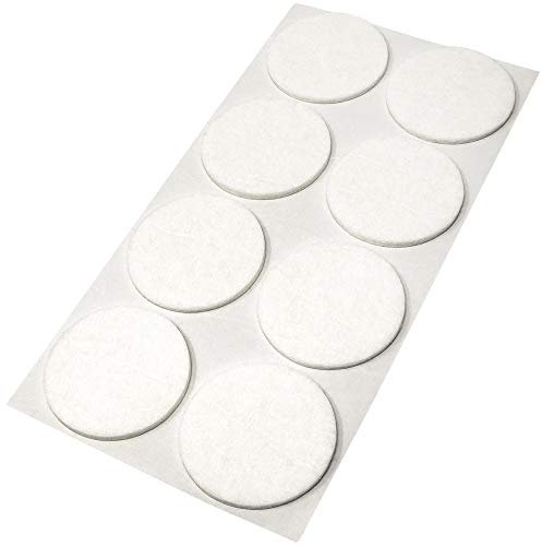 Adsamm® / 8 x Selbstklebende Filzgleiter/Weiß/ø 50 mm/Rund/Möbelgleiter aus Filz mit 3.5 mm Stärke/Möbel- und Bodengleiter