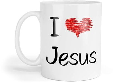 Decalarama Jesus Mug I Love Heart Jesus Novelty Religious Religion Person Gift Present