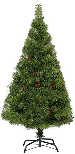 Shatchi 6ft Traditional Christmas Tree Boulder Pine with Berry
