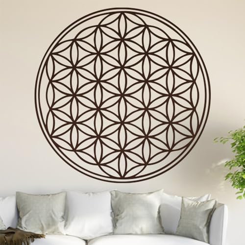 Kiwistar Blume des Lebens - Baum Wandtattoo in 6 Größen - Wandaufkleber Wall Sticker - Dekoration, Küche, Wohnzimmer, Schlafzimmer, Badezimmer (30 x 30 cm, 80_braun)