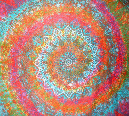 Traditional Jaipur Stern groß Mandala Wandteppich, Tie Dye indischen Wandbehang, Bohemian Elefant Bettwäsche Queen Hippie, Schlafsaal, Raum Dekorationen Boho Picknick Werfen, Gyspy Strand Decke