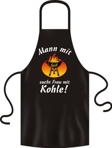 Grillschürze Original Rahmenlos ® Frau mit Kohle