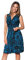 Floral Pattern Dress Summer V-Neck Knot Front Pleated Rushed Casual Dresses Party Cute Shift (Teal [6309], 8), 6309-TEA-08