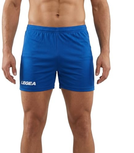 LEGEA Shorts Athletic da Running in Poliestere Elastan con Coulisse e Tasche Zip Uomo Sportiva