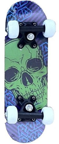 Street Kidz Grün Schädel Deck 41.9cm Double Kick Mini Skateboard