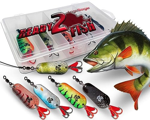 Wild Devil Baits Blinkersortiment in Box Blinker Kunstköder Set Löffelblinker Spoon (Barsch, 16g)