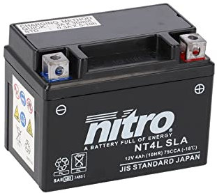 NITRO NT4L-SLA Batterie Moto AGM Fermé, 4Ah