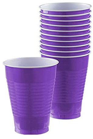 Amscan International 552287-25 Plastic Cup, Purple, 10 x 355 ml