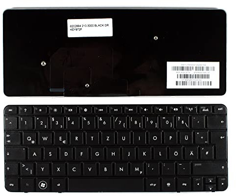 Power4Laptops Tedesco Nero Tastiera Sostitutiva per Portatili Compatibile con HP Mini 210-3000sa