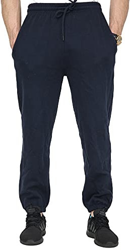 SKYTEX UK Mens Fleece Jogging Bottoms Pants Trousers Casual S-6XL 3 Colours (L, Navy)