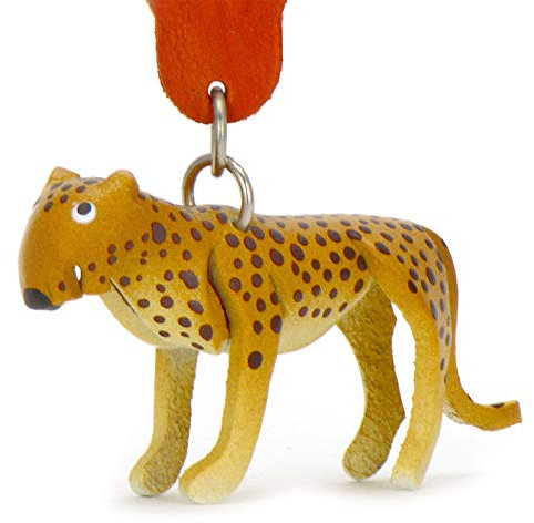 MONKIMAU Schlüsselanhänger Gepard Afrika Figur aus Leder