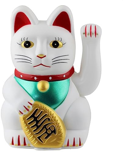 Freak Scene Chat Chanceux Signe Porte Bonheur - Maneki Neko - 13 cm - Blanc