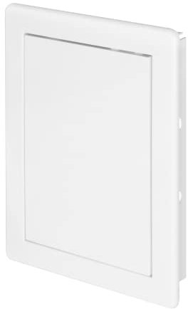 Awenta Pannello di accesso in plastica Porta 150 x 200 mm - Piastra sportello di apertura bianca - Chiusura della porta - Cerniera nascosta - Porta rimovibile - Superficie liscia verniciabile