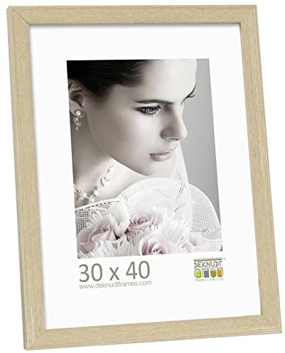 Deknudt Frames S44CH1-30.0X40.0 Bilderrahmen, Holz/MDF, Schlichter Stil, schmal, 43,5 x 33,5 x 1,47 cm, Eiche