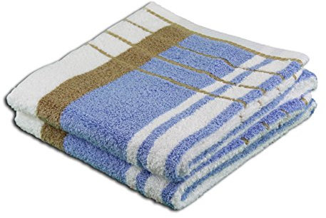 Gözze - Strandtücher, 2er-Set, 100% Baumwolle, Berlin, Streifen, 50 x 100 cm - Beige/Blau