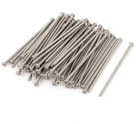 sourcing map M2 x 50mm 304 Edelstahl Kreuzschlitz Pan Kopf Schrauben Maschinenschrauben 60stk