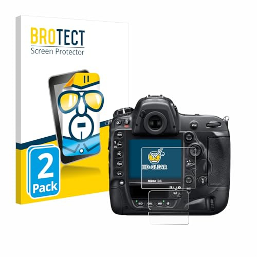 BROTECT Schutzfolie für Nikon D4 | 2 Stück Transparenter Displayschutz Made in Germany Klare Displayschutz-Folie Clear Einfache Montage Case-Friendly