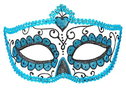 W WIDMANN MILANO Party Fashion 03851 - Augenmaske Dia de los Muertos mit Glitter, Tag der Toten, Maskenball, Motto-Party, Karneval, Halloween