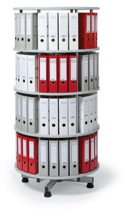 Ordner-Drehsäule 4 Etagen bis zu 144 Ordner, 1000mm Durchmesser