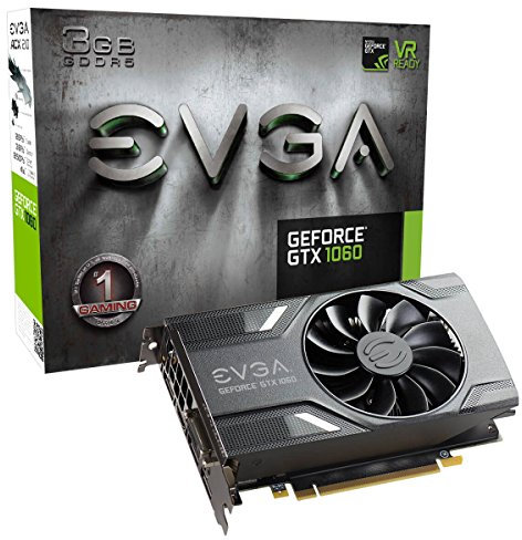 EVGA GeForce GTX 1060 3GB GAMING, ACX 2.0 (Single Fan), 3GB GDDR5, DX12 OSD Support (PXOC) Graphics Cards 03G-P4-6160-KR
