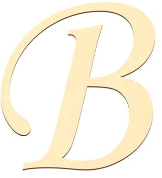 Bütic GmbH Sperrholz Buchstaben - MT5-20 - Wunschtext/Schriftzug mit Größenauswahl - Pappel 3mm, Größe:20cm, Buchstaben:großes B