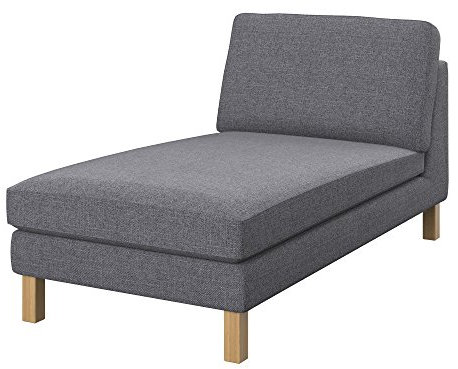 Soferia Kompatible Ersatzbezug fur KARLSTAD Freistehende Recamiere, Stoff Naturel Grey (FLECKENBESTÄNDIG), Grau