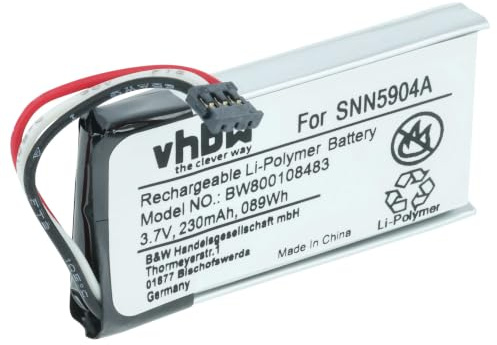 vhbw Akku kompatibel mit Motorola Dect 6.0 | IT6, IT6-2 schnurlos Festnetz Telefon (230 mAh, 3,7 V, Li-Polymer) - Ersatz für 61638C, SNN5904A