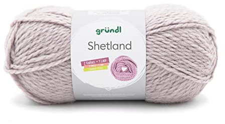Gründl Shetland Wolle (weiches Strickgarn aus 80% Polyacryl und 20% Wolle, 100 g / 170 m, Nadelstärke: 7-8, 1 x 100 g), Mocca Melange