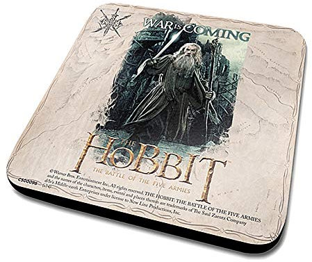 Pyramid International The Hobbit 5 Armeen Gandalf Offizielles Getränke Untersetzer Schutzhülle Melamin Cover mit Kork Boden, Holz, Mehrfarbig, 10 x 10 x 1,3 cm