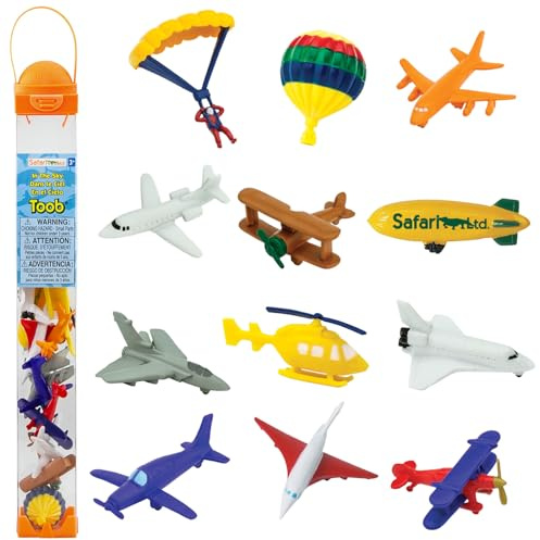 Safari Ltd. Sammelfiguren - Flugzeuge und Hubschrauber - 12 Figuren in Tube