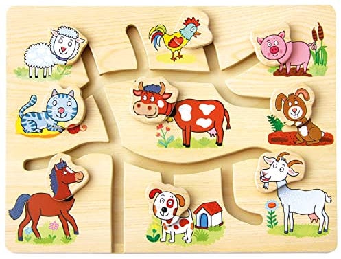 Bino world of toys Zuordnungsspiel Findest du den passenden Kopf? Spielzeug für Kinder ab 10 Monate, Kinderspielzeug (Spiel für Kinder, Thema: Bauernhof, Förderung von Motorik & Kreativität), Mehrfarbig