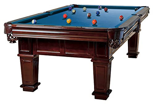Billiard-Royal Billardtisch Pooltisch Modell Portos 9 ft. mit hochwertigem K-55 Bandengummi und freier Tuchwahl, Tuchfarbe:Electric Blue