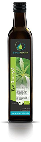 Sanus Natura Bio Hanföl 500ml 100% naturrein kaltgepresst mühlenfrisch direkt vom Hersteller, Premium Qualität