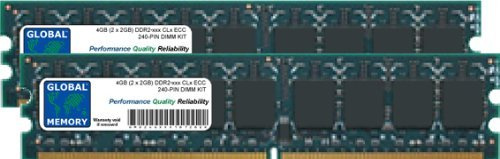 Kit di memoria RAM DDR2 533/667/800 MHz 240 pin ECC DIMM (UDIMM) da 4 GB (2 x 2 GB) per server/workstation/schede madri