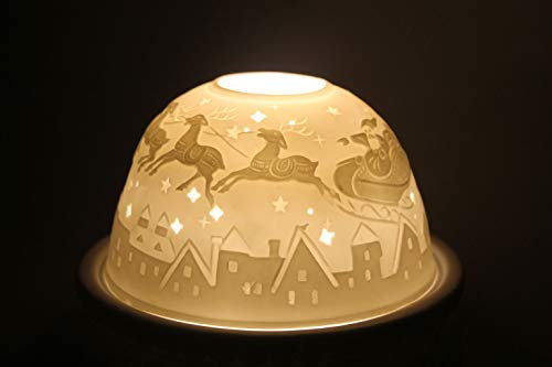 Hädicke Dome-Lights Rentierschlitten Kerzenhalter Porzellan Indoor Glossy Dekorativ Feiertage
