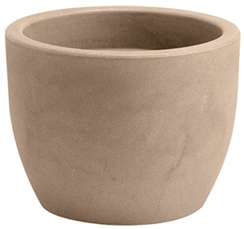hydroflora 63001425 Vaso Nicoli Hera, Diametro 40 cm, Altezza 30 cm, Colore Avana Opaco