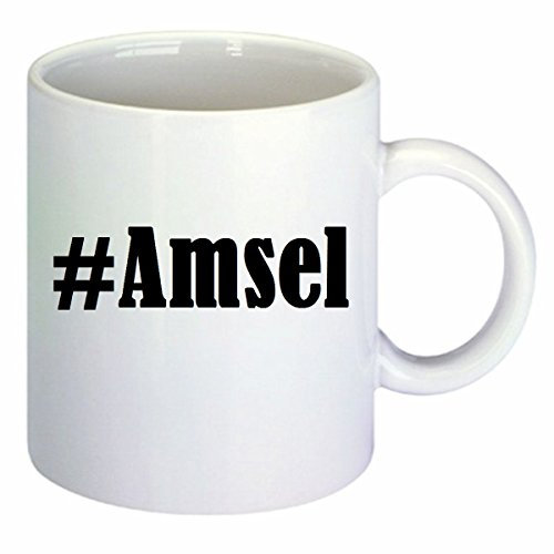 Kaffeetasse #Amsel Hashtag Raute Keramik Höhe 9,5cm ? 8cm in Weiß