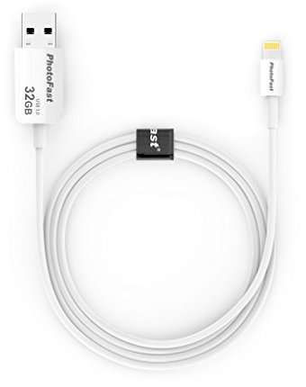 Nilox PhotoFast PBCU332GB Cavo Backup con Memoria Flash Trasferimento Dati Inclusa da 32 GB, USB 3.0, Cavo Lighting per iPhone, Smartphone e Dispositivi iOS, Mac e PC, Lunghezza 100 cm