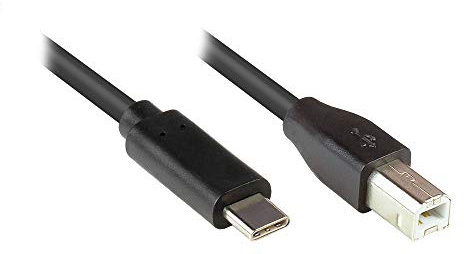 Good Connections USB 2.0 Kabel/Druckerkabel - Stecker A an Stecker B - Folien- und Geflechtschirmung, KUPFERLEITER - 1 m - schwarz, 2510-CB010