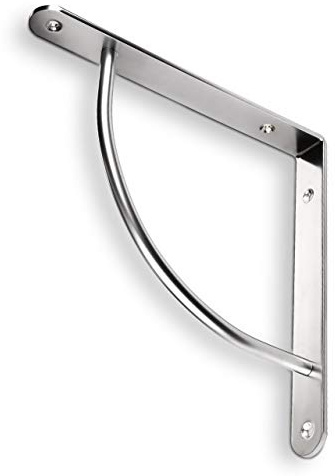 SOTECH 1 PAAR (2 Stück) Regalkonsole RK04 matt verchromt 220x220x30 mm | mit Querstrebe zur Stabilisierung Regalträger Regalbodenträger Regal-Konsole