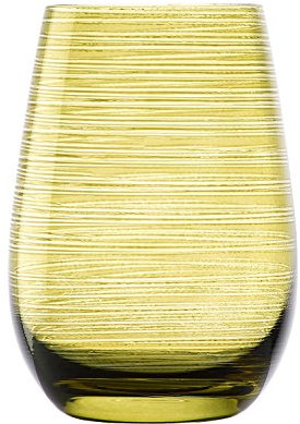 Stölzle Lausitz Vasos Twister Verde Oliva Set de 6 – 465 ml – Vasos de cristal sin plomo para agua, zumo y cócteles – Apto para lavavajillas y resistente a golpes – Hechos en Alemania