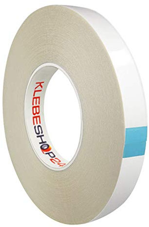 KLEBESHOP24 HyperTape doppelseitiges Klebeband | 50 m, Breite wählbar | Extra stark klebend | Universal-Klebeband | Handreißbar / 9 mm x 50 m
