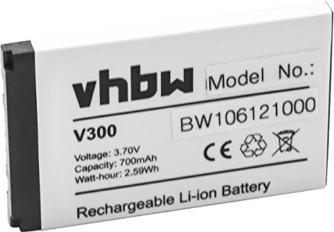 vhbw batteria compatibile con Motorola V400P, E680, V400, T280, V500, V525, V550, A780, E550, V300 smartphone cellulare (700mAh, 3,7V, Li-Ion)