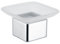 Deck Mounted Soap Dish Holder in Frosted Glass/Chrome