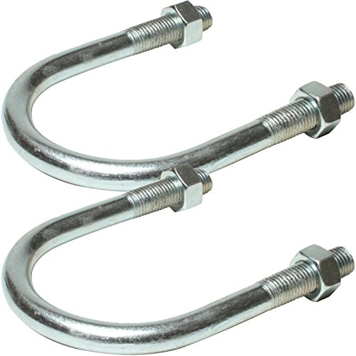 2 Pack – 3” 80-90mm U Bolts – Zinc Plated Steel Nuts – Pole Grip Bracket Clamp